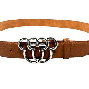 Disney Hidden double mickey mouse status womens belt size medium brown NWT